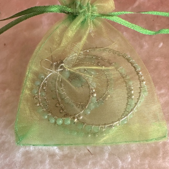 Faux Jade Large Nested Circle Hoop Earrings - Picture 5 of 8